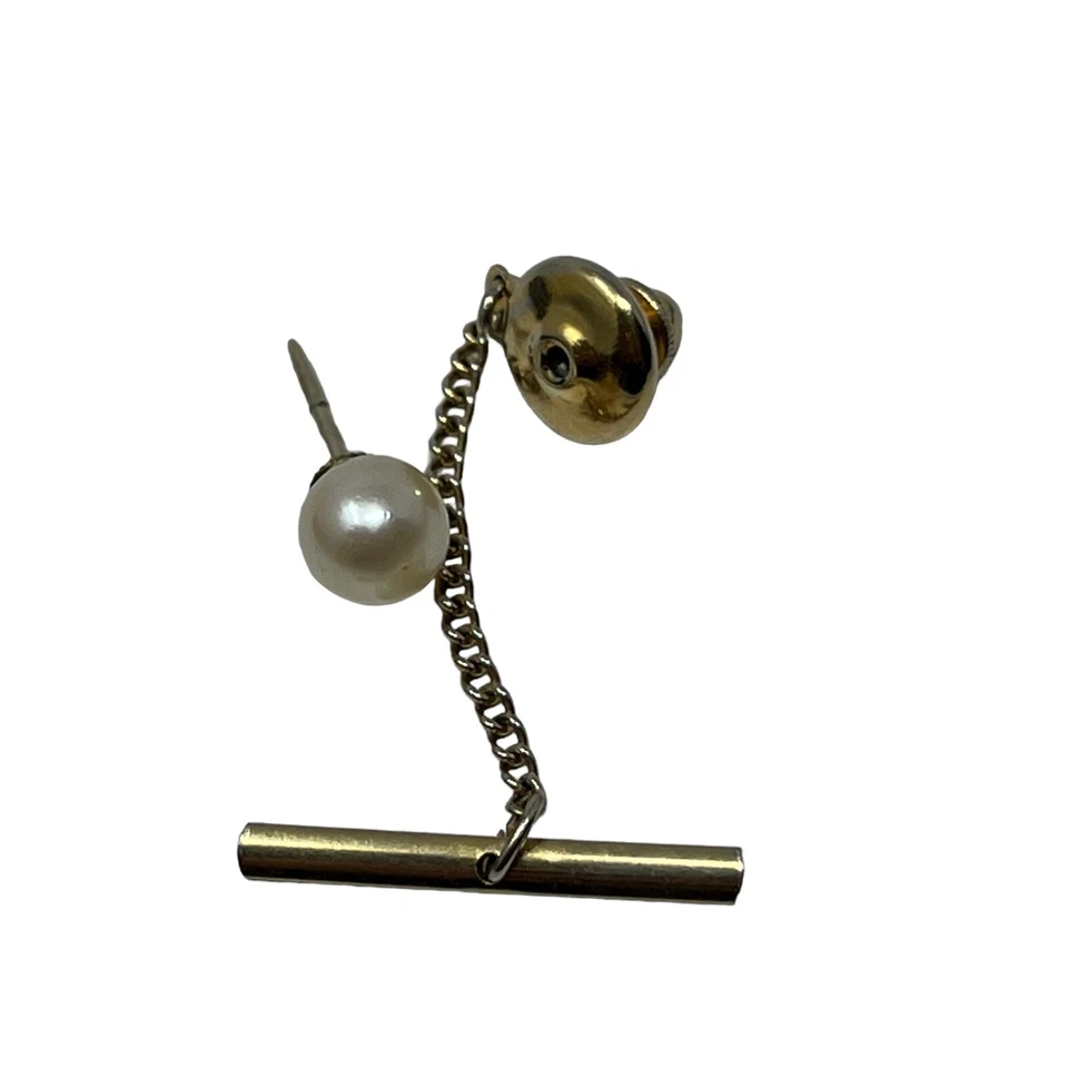 Vintage Pearl Tie Tack Lapel or Hat Pin - Image 2 of 4