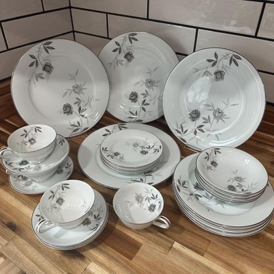 Vintage Noritake China Rosamor FOUR Piece Place Settings *flea bite on  plate