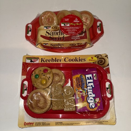 New Vintage 2007/2006 Keebler Play Food Set Cookies & Box Tray - Sealed Lot Of 2