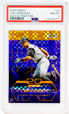 2003 Topps Finest #62 Luis Gonzalez Gold Xfractor /199 PSA 8 NM-MT