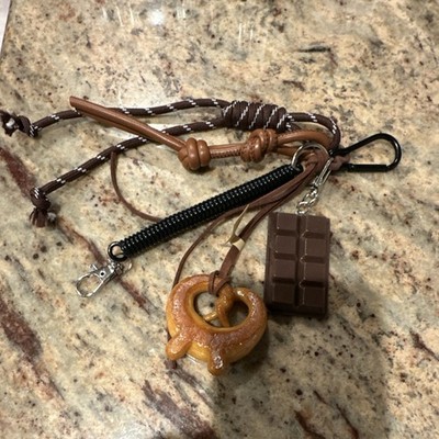 Hello Aroma Pretzel Chocolate Bar Novelty Food Key Chain for Women