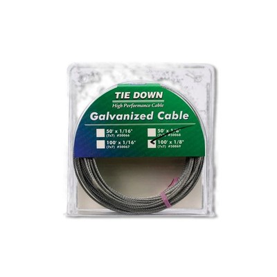Tie Down Engineering Galvanized Galvanized Steel 100 ft Aircraft Cable 50069