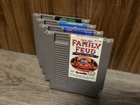 Nintendo NES 4-Game Lot - Tecmo Bowl, Ice Hockey, Turbo Racing, Family Feud