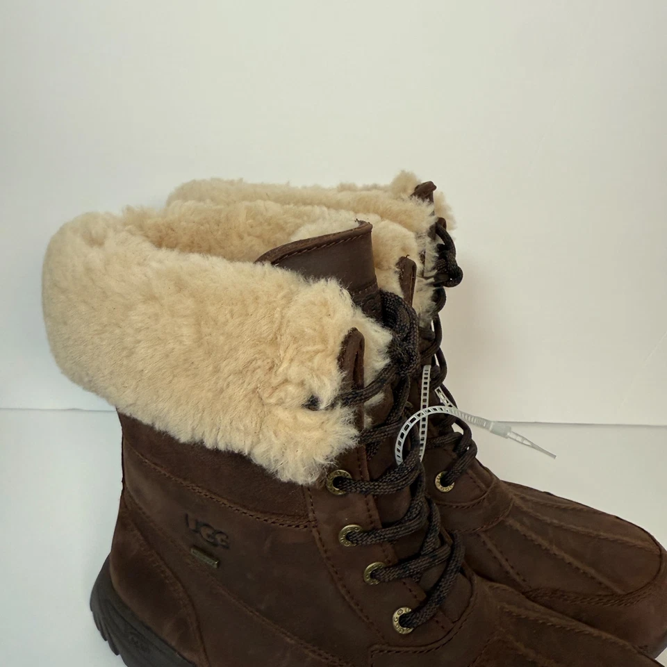 UGG Adirondack III Chestnut Leather Fur Boots Womens 11 Mens 9 Waterproof NEW - Image 4 of 4