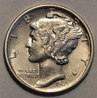 #2 About Uncirculated++ Nicer Low Mintage 1945 S Mercury Dime, micro s