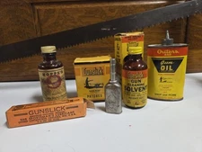 Vintage antique Hoppe's gunslick Cleaning Kit lead top oiler needle 