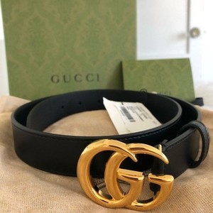 Gucci Belt GG buckle Women Marmont black size ( M/L ) WITH FREE SHIPPING