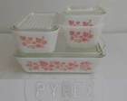 Pyrex Pink Gooseberry Refrigerator Set 501 502 503 Vintage *W5197