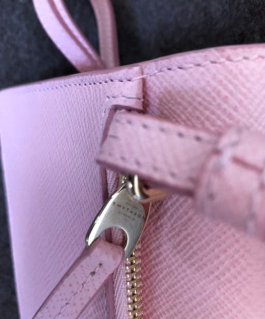 Smythson Panama Wallet Bag Pink Calf Leather with Protective bag ship From JAPAN image 10