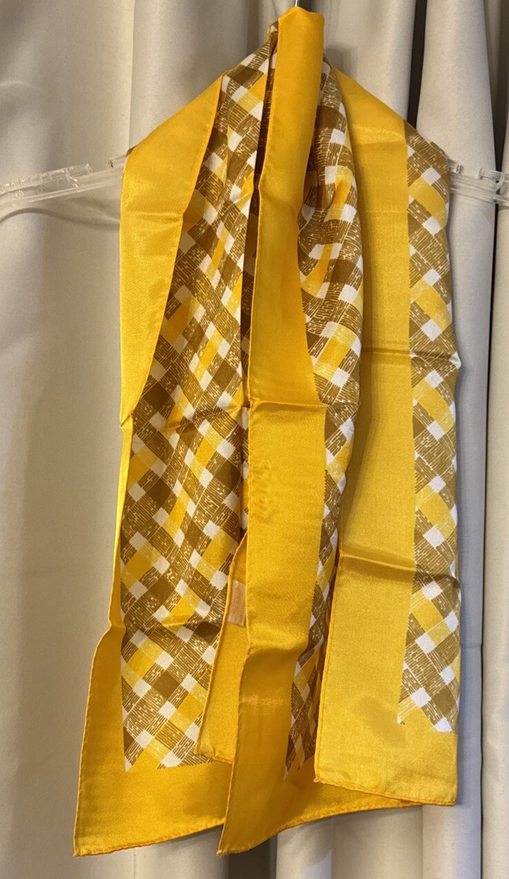 Vintage Made in Japan Sunflower Yellow Rectangle Scarf 13x44