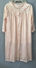 Vintage Lorraine 3-Pc Pajama set bottoms, top, housecoat peach Size Medium 34