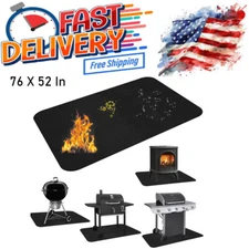 Large 76 x 52 inch Under Grill Mats for Outdoor Grill Double-Sided Fireproof Mat