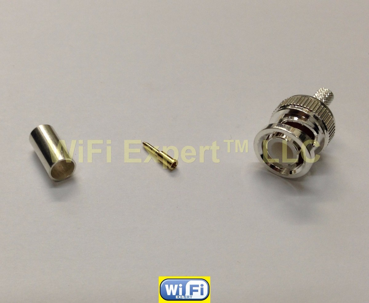 5pcs TNC Male plug Crimp For RG8X RG-8X LMR240 50-4 RG59 50ohm RF Coaxial Coax Cable Adapter