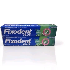 (2) Tubes Of Fixodent Plus Scope Denture Adhesive Cream 2.Oz Each