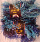NIP Lot of 3 Fun Fur Stripes Yarn -Color - Deep Sea
