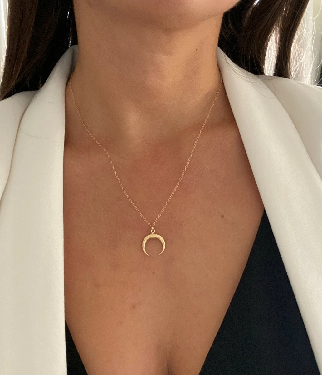 Upside down horn necklace sale