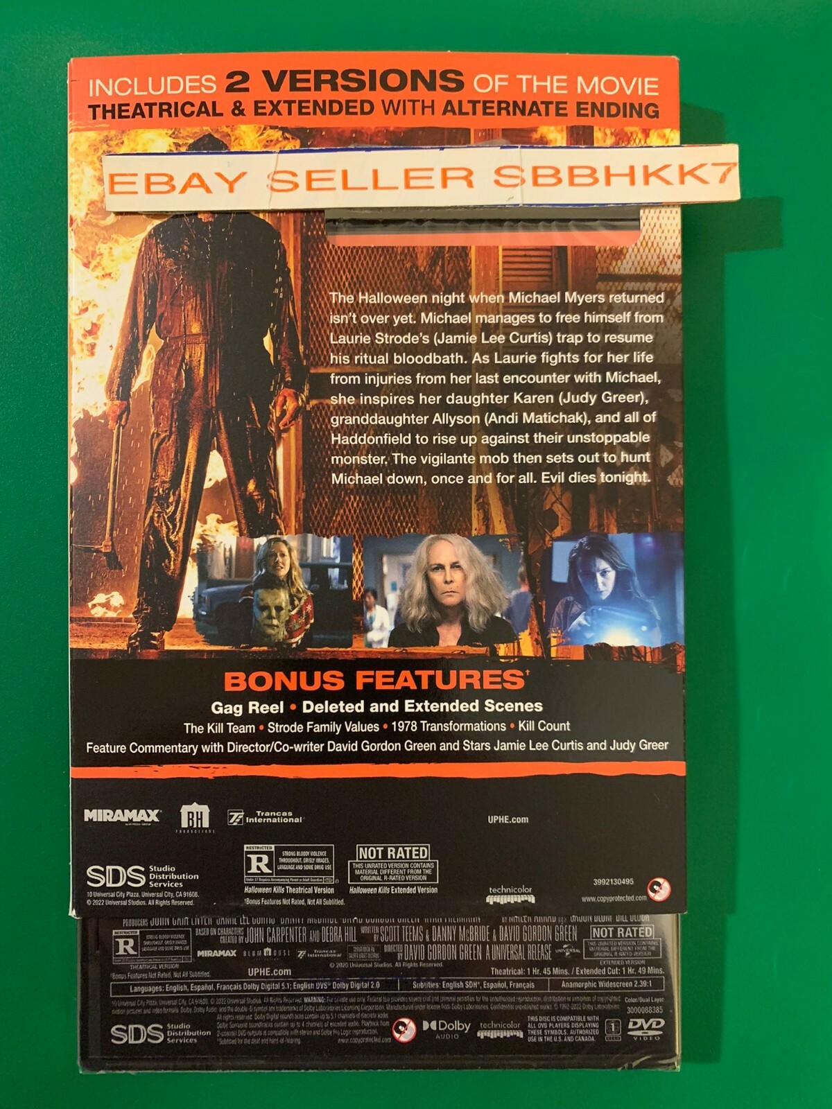 Halloween Kills DVD & Slipcover Brand New FAST Same Day Free Shipping