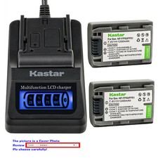 Kastar Battery LCD Quick Charger for Sony NP-FP50 NP-FP51 Sony DCR-DVD92 DVD92E