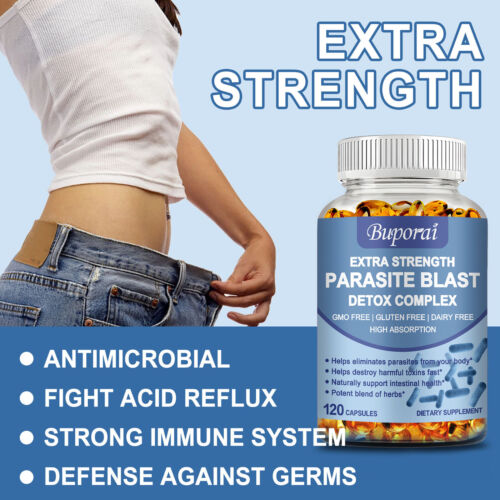 Parasite Blast Detox Complex 1485mg - with Wormwood, Black Walnut Hull, Clove - Picture 4 of 12