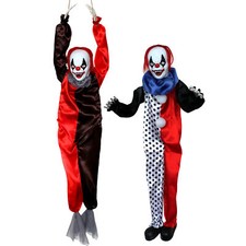 HALLOWEEN CLOWN ANIMATRONIC PROPS SCARY SOUNDS MOVING LED EYES DECOR