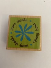 Hampton Art Kolette Hall Many Thanks Flower Wood Mounted Rubber Stamp New RS1