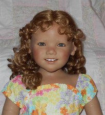 WEE 3 ESTELLE Doll Wig SIZE 14-15.5 AUBURN Short Ringlets Curly Bangs NWT