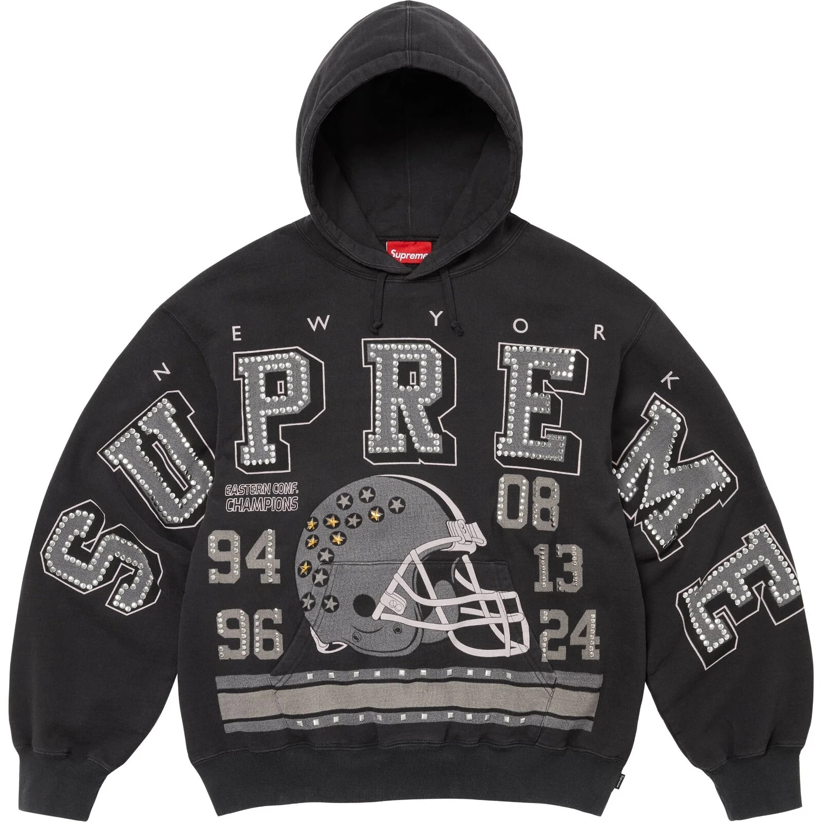 Sweat à capuche clouté Supreme Champions noir (taille 2XL)
