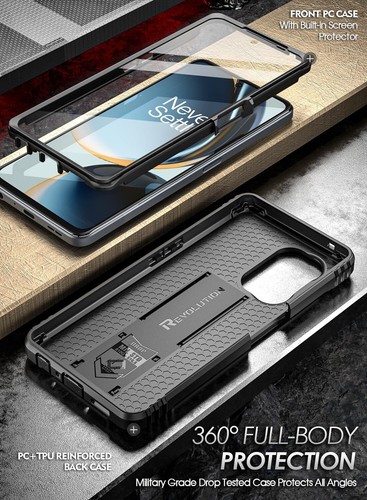 Poetic Case for OnePlus Nord N30 5G with Kickstand Built-in Screen Cover Black - Picture 4 of 7