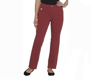 Quacker Factory DreamJeannes Tall 5Pocket Knit Denim Spice Red 20 NEW A217496