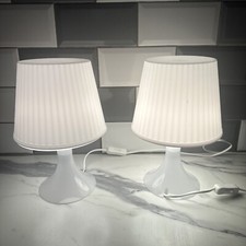Lampan Ikea Pair Of Table Bedroom Lamps All White Fully Working Plastic