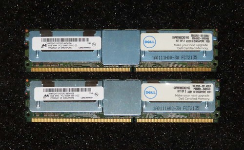 Dell 16GB (2x8GB) DDR2 PC2-5300 667MHz Fully Buffered ECC Memory FB-DIMM: Micron