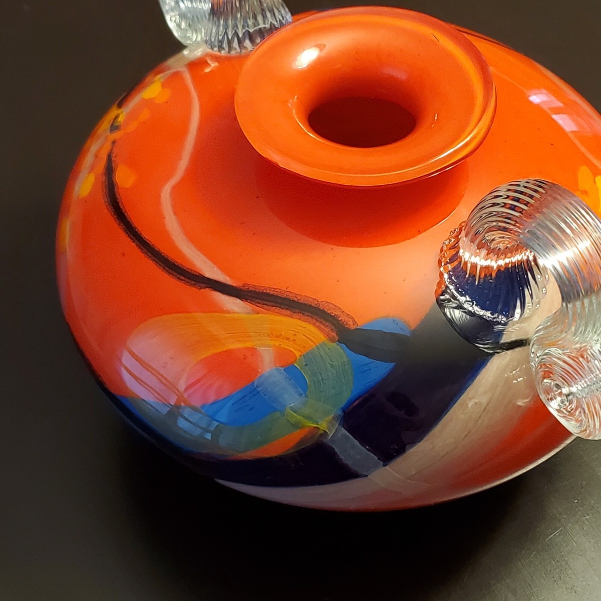 IOAN Nemtoi Hand-blown Studio Art Glass Red Vase Signed | eBay