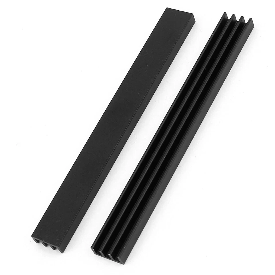 2 Stücke schwarz Aluminium Heizkörper Kühlkörper Kühler Kühlung 100x11x5mm - Bild 1 von 1