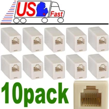 10pack RJ12 RJ11 Telephone Phone Modular In-Line Cord Coupler Extender Lot10pcs