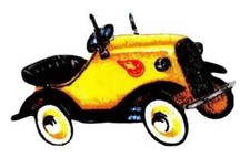 antique vehicle car fabric applique iron on yellow not embroidered 3 inch 1pc