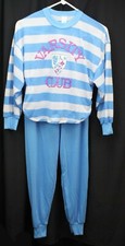 Vtg Kid Dudz Duds Pajama Set Pants Top PJs Varsity Club Crest 1980s Retro New 12