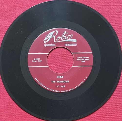 THE RAINBOWS~SHIRLEY/ STAY~RARE DOOWOP 45~ROBIN 141 - Picture 2 of 2
