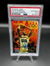 1996 Fleer SIGNED David Robinson Spurs Lenticular Olympics Team USA #28/PSA/1:1
