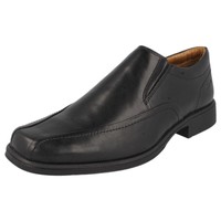 Clarks 'huckley Tough' Boy's Older Black Leather Slip On School Shoes Fit Clarks 'huckley Tough' Boy's Older Black Leather Slip On School Shoes Fit