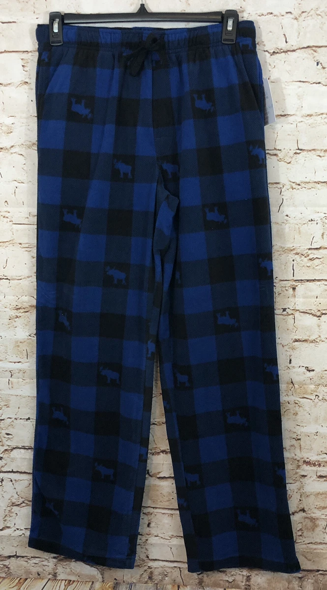 NEW Moose pajamas men 4XB pants fleece blue buffalo plaid croft