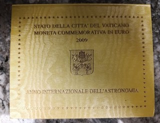 Offizielle 2 Euro Vatikan 2009 Münze im Folder Internationales Jahr Astronomie