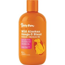 Zesty Paws Wild Alaskan Omega-3 Blend Pollock Salmon Oil for Dogs Cats, 8oz