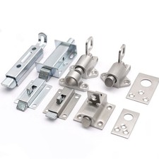 2" 4" 5" Length Metal Spring Loaded Barrel Bolt Door Latch Lock Silver Tone