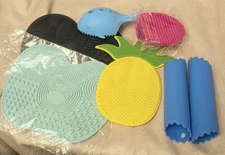 7 PC Silicone Makeup Brush Cleaner Pad Wash Scrubber Board Cleaning Mat Tools