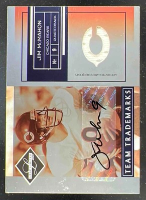 2007 Leaf Limited Team Trademarks Materials Team Logo #TT37 Jim McMahon Auto /25