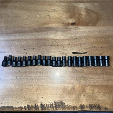 TurboSocket 1/4” Lot 21 Pieces Pre-Owned See Description For Sizes