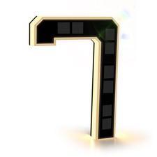 ISUNMEA 9 Inch Solar Lighted House Numbers for Outside, Light Up 9IN, 7-Black