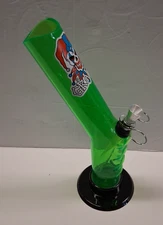 GRAFFIX 10" ACRYLIC PLASTIC SLANTED HAND GRIP WATER PIPE BONG PULL CARB 1.5M LGR