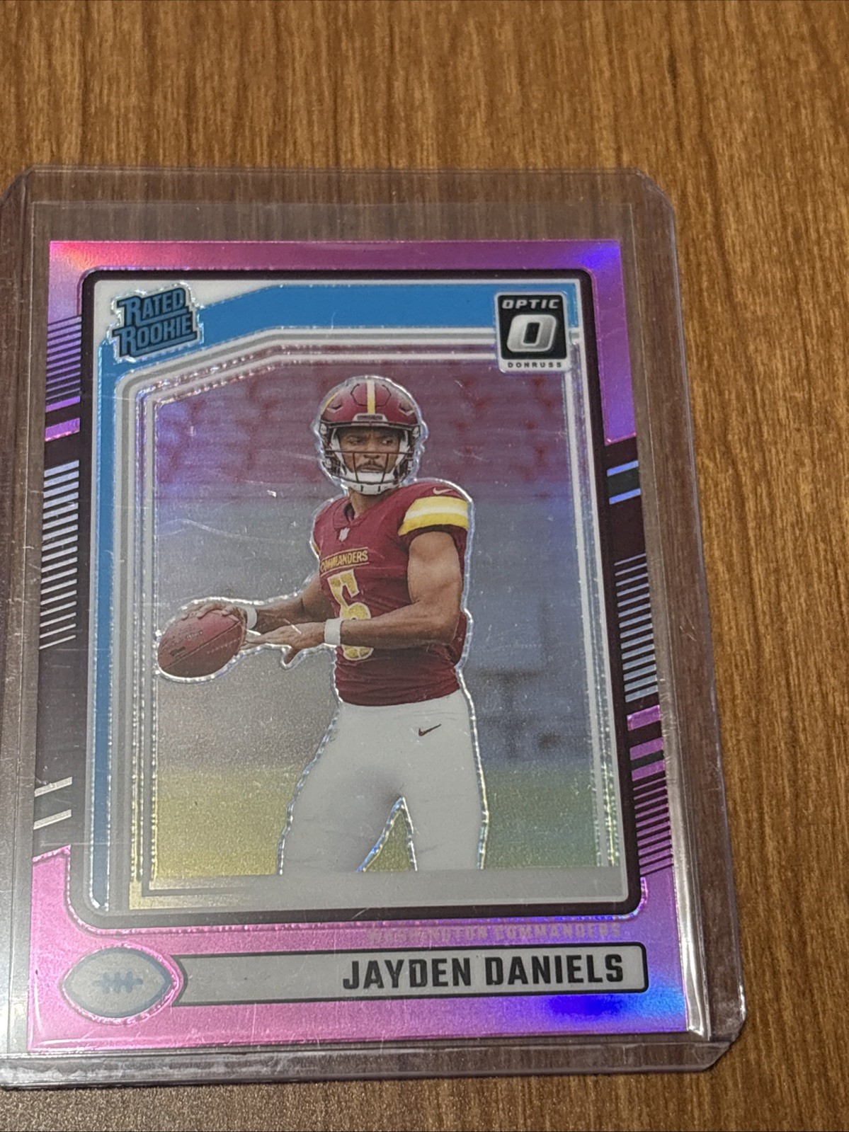 2024 Panini Donruss - Rated Rookie Jayden Daniels #389 Optic Preview Pink Prizm