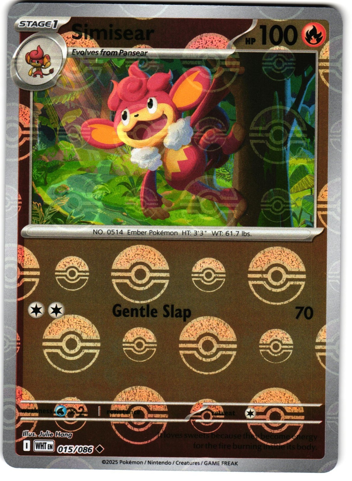 Simisear Poke Ball Holo 15/86 Pokemon SV: White Flare 